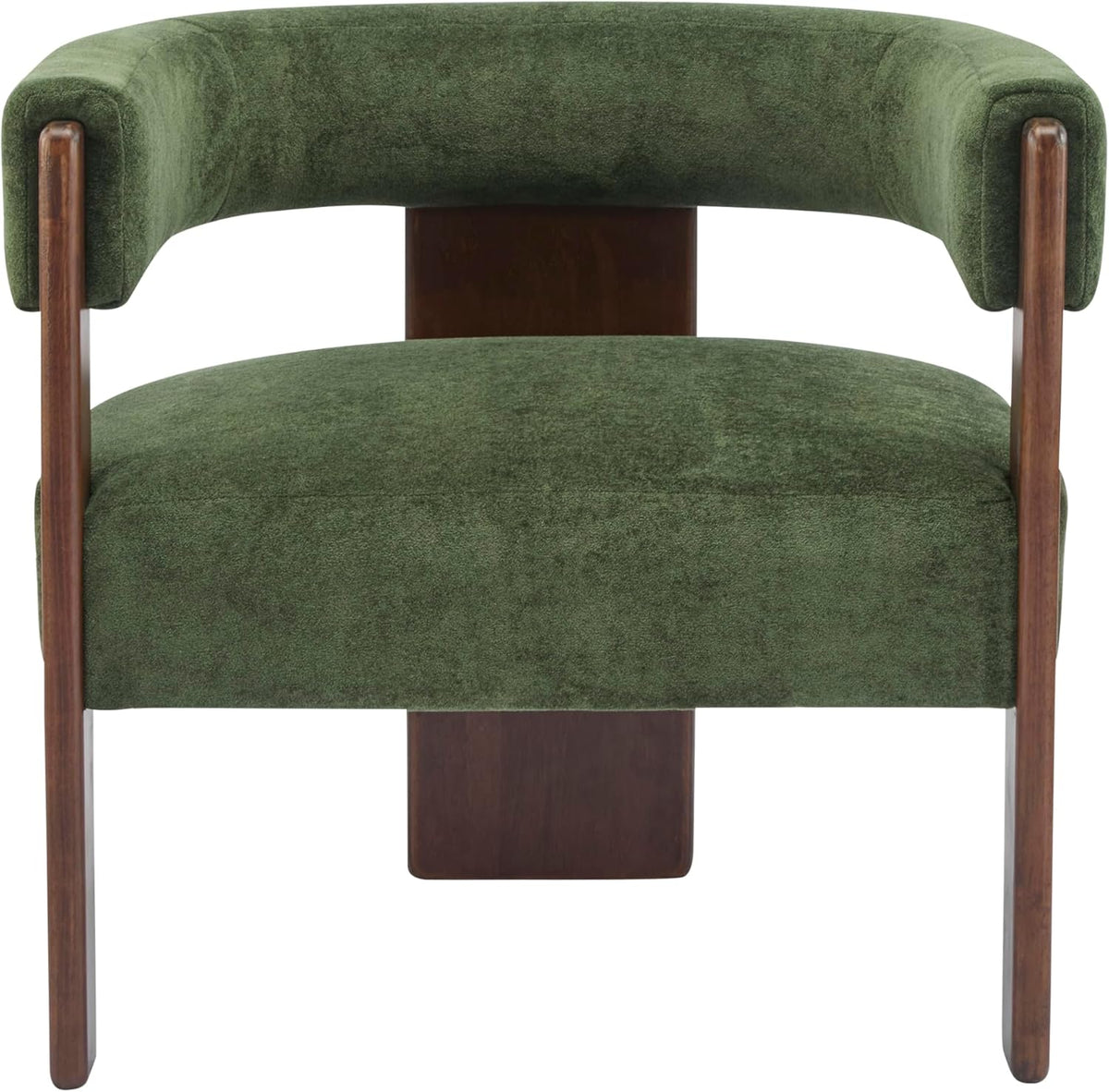 Christopher Knight Home Nettie Modern Accent Chair for Living Room, Velvet Fabric Single Lounge Sofa Chair with Wooden Frame, Comfy Reading Chair for Bedroom, Lounge Armchair with Cushion, Olive Green
