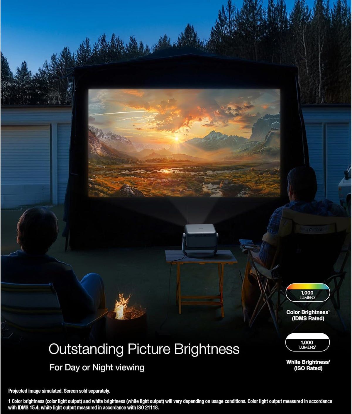 Epson EpiqVision Mini EF22 Portable Smart Laser Projector, Bright 1,000 Lumens, FHD 1080p HDR, 3-Chip 3LCD, Google TV, Netflix, Swivel Stand, Stereo Speakers, Home Theater - Stone Blue (Renewed)