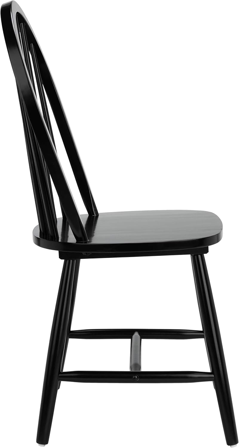 SAFAVIEH Furniture - Camden Spindle Dining Chair Set of 2 - Black - Solid Wood - Classic Windsor Design - Ideal for Dining Room, Kitchen, 17.83" Seat Height (DCH8501A-SET2)