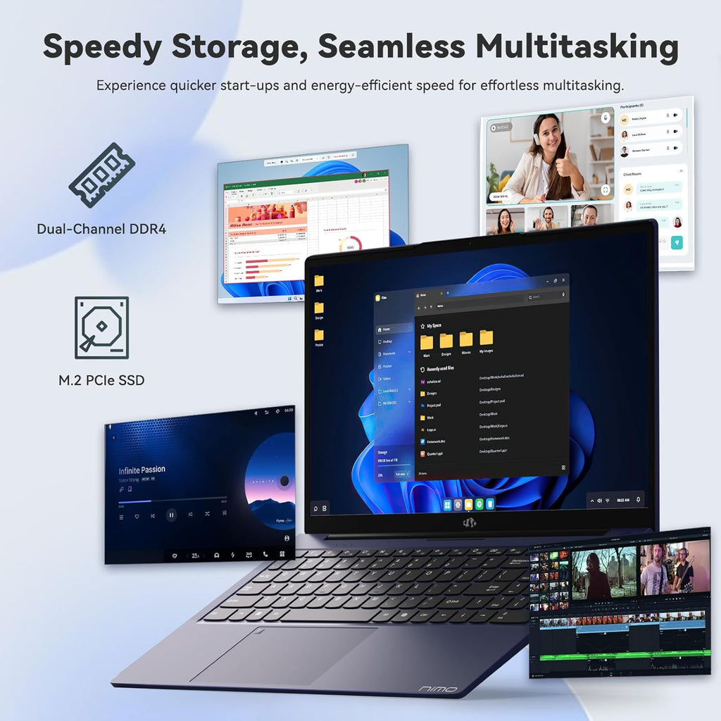 NIMO 15.6" FHD IPS Laptop, Core i3-1215U(Beats i5-1135G7, Matches i7-1165G7), 8GB RAM 256GB SSD, Backlit Keyboard, Fingerprint Reader, WiFi 6, Thin & Lightweight Laptop for Students, Home & Business