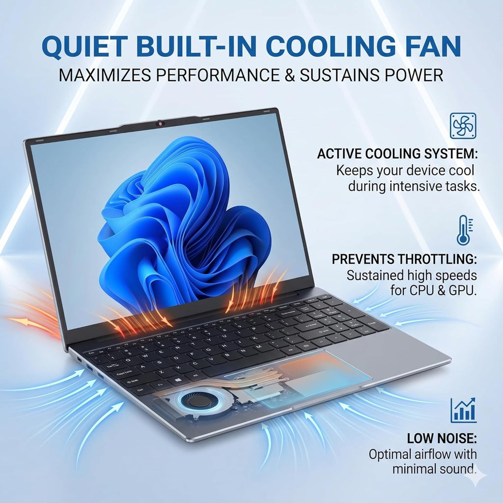 Laptop Computer 15.6 inch, Compatible with Windows 11, Core CPU(Beats Pentium, Celeron), Up to 3.4GHz, 4GB RAM, 128GB SSD, Up to 2TB, 15.6" FHD IPS 1920x1080, for Students, Business