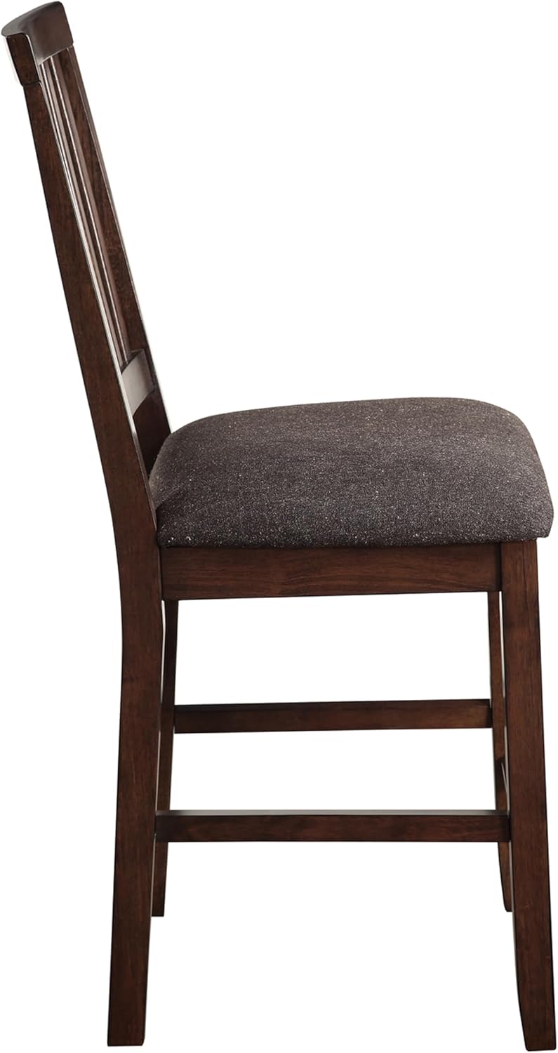 Steve Silver Furniture Yorktown 7-Piece Counter Table Set, 60" Table w/ 6 Upholstered Counter Chairs, Seats up to 8, Dining Room, Hidden Base Storage, 60" L x 42" W x 36" H, Espresso Brown