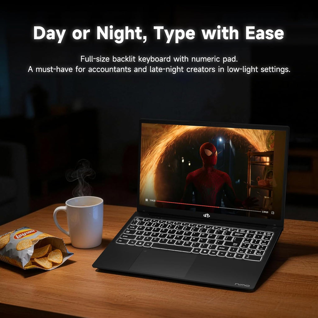 NIMO 15.6" FHD Business Laptop Computer, Quad-Core Processor(Beats i3-1115G4), Laptop 8GB RAM 256GB SSD with Backlit Keyboard Fingerprint 65W PD Fast Charging, Student Laptop for College School