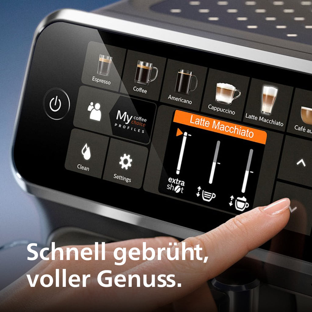PHILlPS EP5547/90 Serie 5500 LatteGo 19 Kaffeespezialitäten Kaffeevollautomat Schwarz verchromt