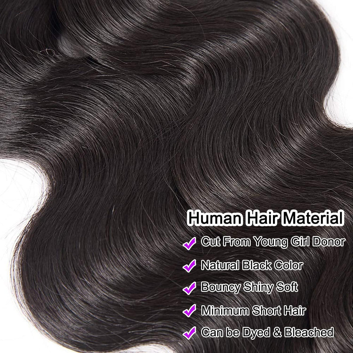 12A Body Wave Human Hair 4 Bundles 18 20 22 24 Inch 100% Remy Virgin Hair Weaves Extensions Body Wave Bundles Human Hair Soft And Silky Natural Black