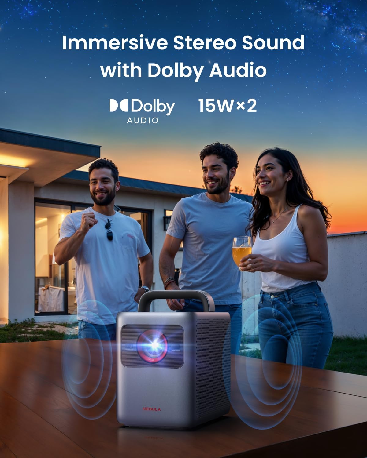 NEBULA Cosmos 4K SE Smart Projector, Nebulamaster, High-Brightness with Dolby Vision, 200" Screen, 1800 ANSI Lumens, HybridBeam, Enhanced Image Quality, GTV, Portable, for Gaming, Home, and Office Use