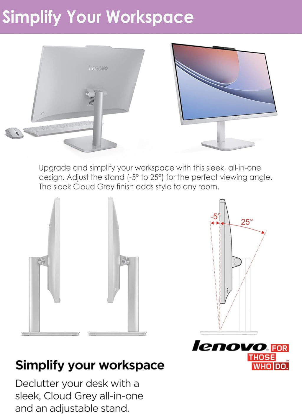 Lenovo 24 inch All in One Desktop| 8GB RAM| 512GB External, 128GB SSD On Board | Intel Ultra-Fast 4-Core CPU| Full HD Display| Wi-Fi 6| Windows 11 | Wireless KB & Mouse