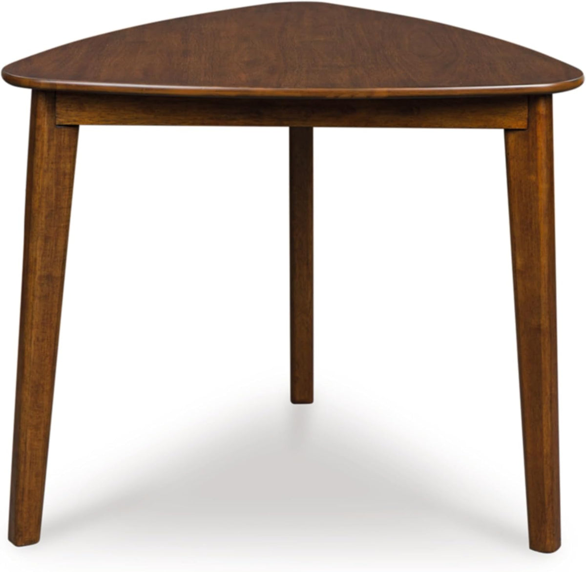 Signature Design By Ashley Lyncott Casual Triangle Dining Room Table, Mid-Century Modern, Seats 3, Rounded Corners, Wood, 35.25" W x 33.5" D x 30" H, Brown
