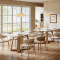 Tribesigns 47-Inch Dining Table Set of 2, Modern Kitchen Table with Wooden Legs, Dinner Tables for Kitchen, Dining Room, Small Space, White and Brown, 2Pcs