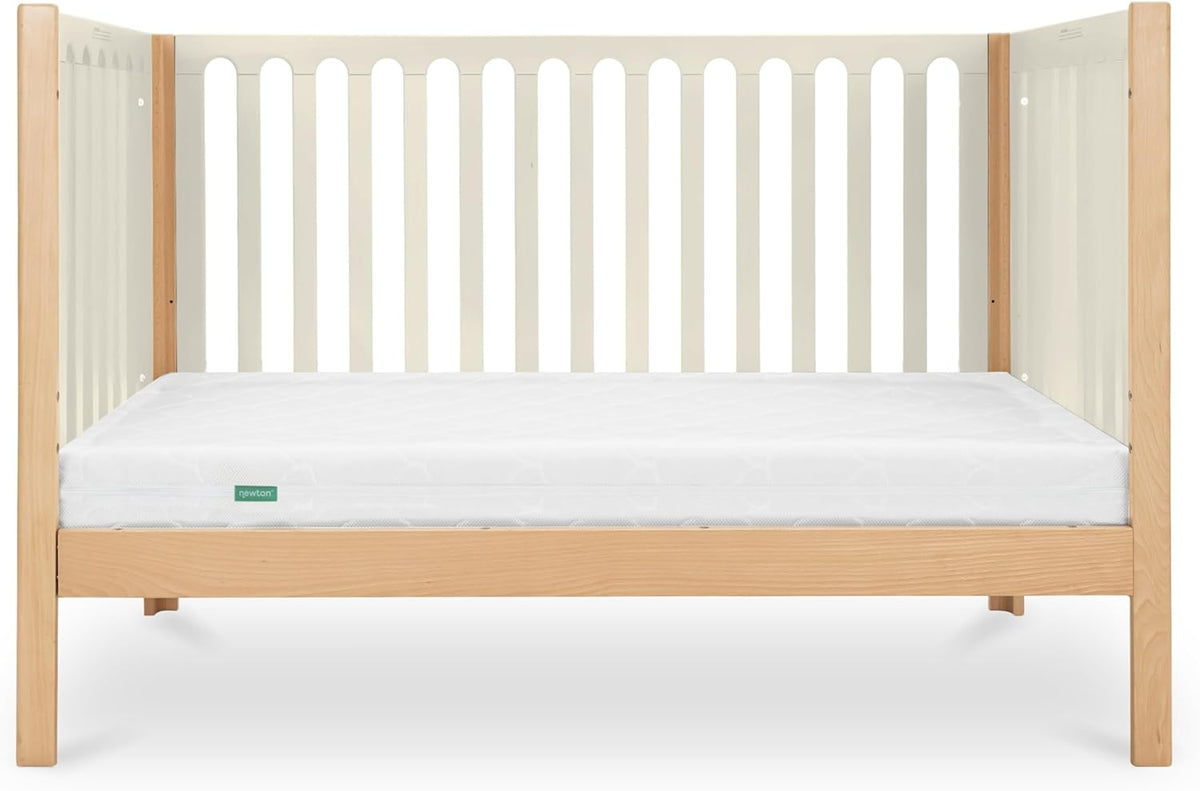 Newton Baby Galileo Standard Crib, Solid Beech Wood in Natural/Dove 2-Tone Color, 3-in-1 Convertible Crib with Toddler Bed Conversion Kit, Ultra-Safe Non-Toxic Finish