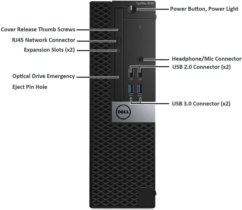 Dell OptiPlex 3040 Refurbished Desktop, Intel Core i7-6700, 16GB RAM, 512GB SSD, AC8260 WiFi, HDMI Dual Monitor Support, Windows 11 Pro, Altec Wireless Keyboard and Mouse (Renewed)