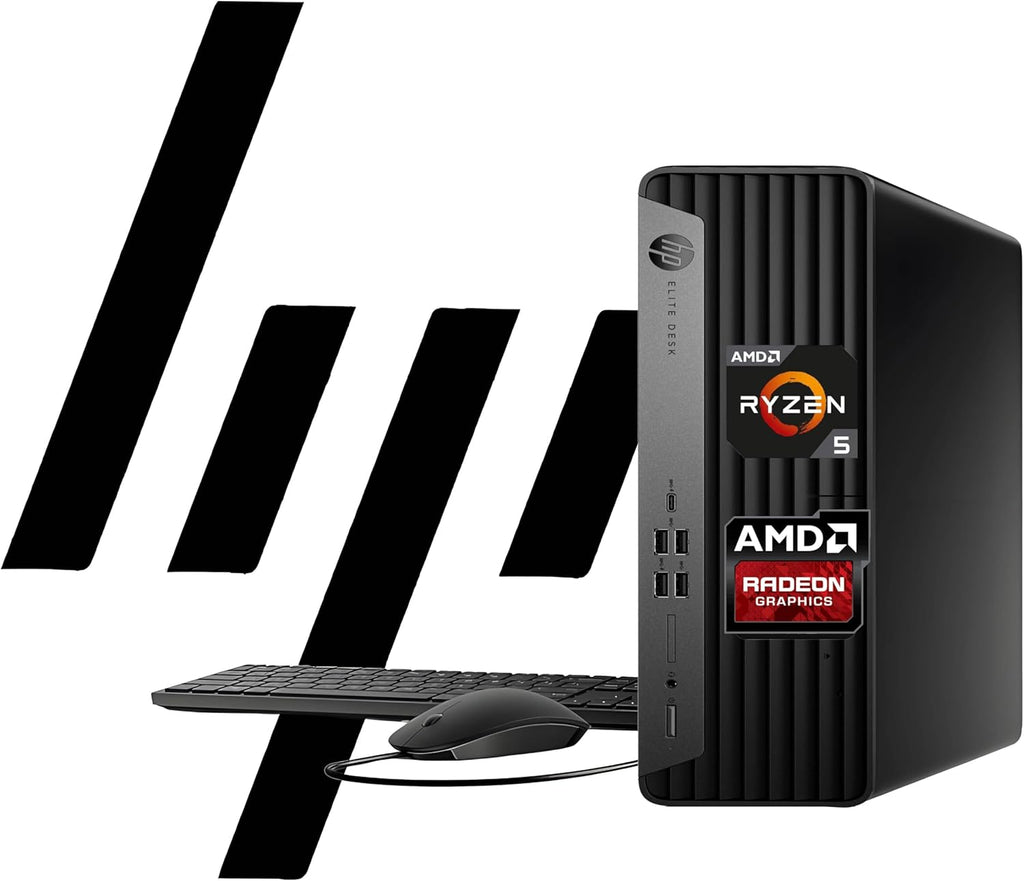 HP Elite 805 G9 SFF Business Desktop Computer, AMD Ryzen 5 8500G, 16GB DDR5, 256GB PCIe, Radeon 740M Graphics, Dual 4K Display Support, USB-C, HDMI, RJ-45, Wi-Fi, Wired KB & Mouse, Win11