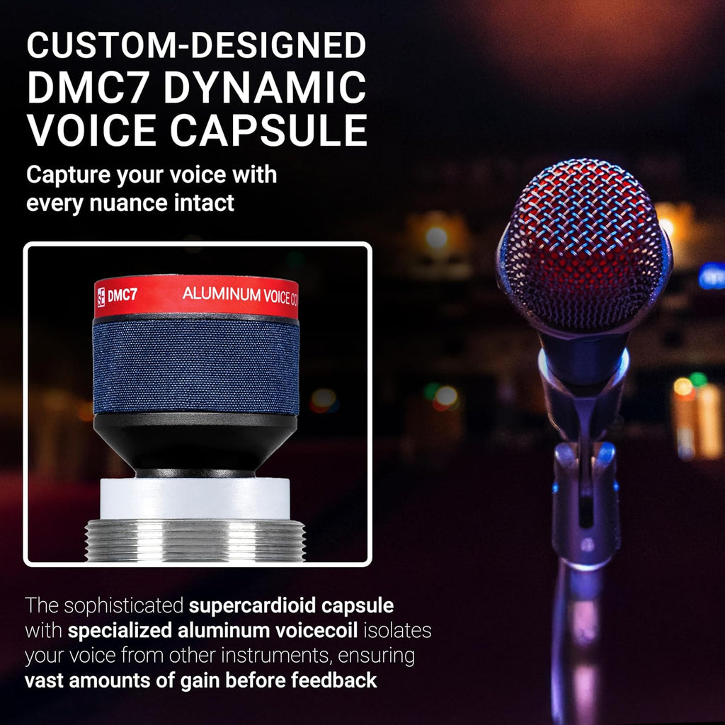 SE ELECTRONICS V7 Dynamic Microphone for Singing, Speech & Studio Recording - XLR Handheld Professional Microphone with Supercardioid Aluminum Voice Coil for Huge Gain Before Feedback - Black