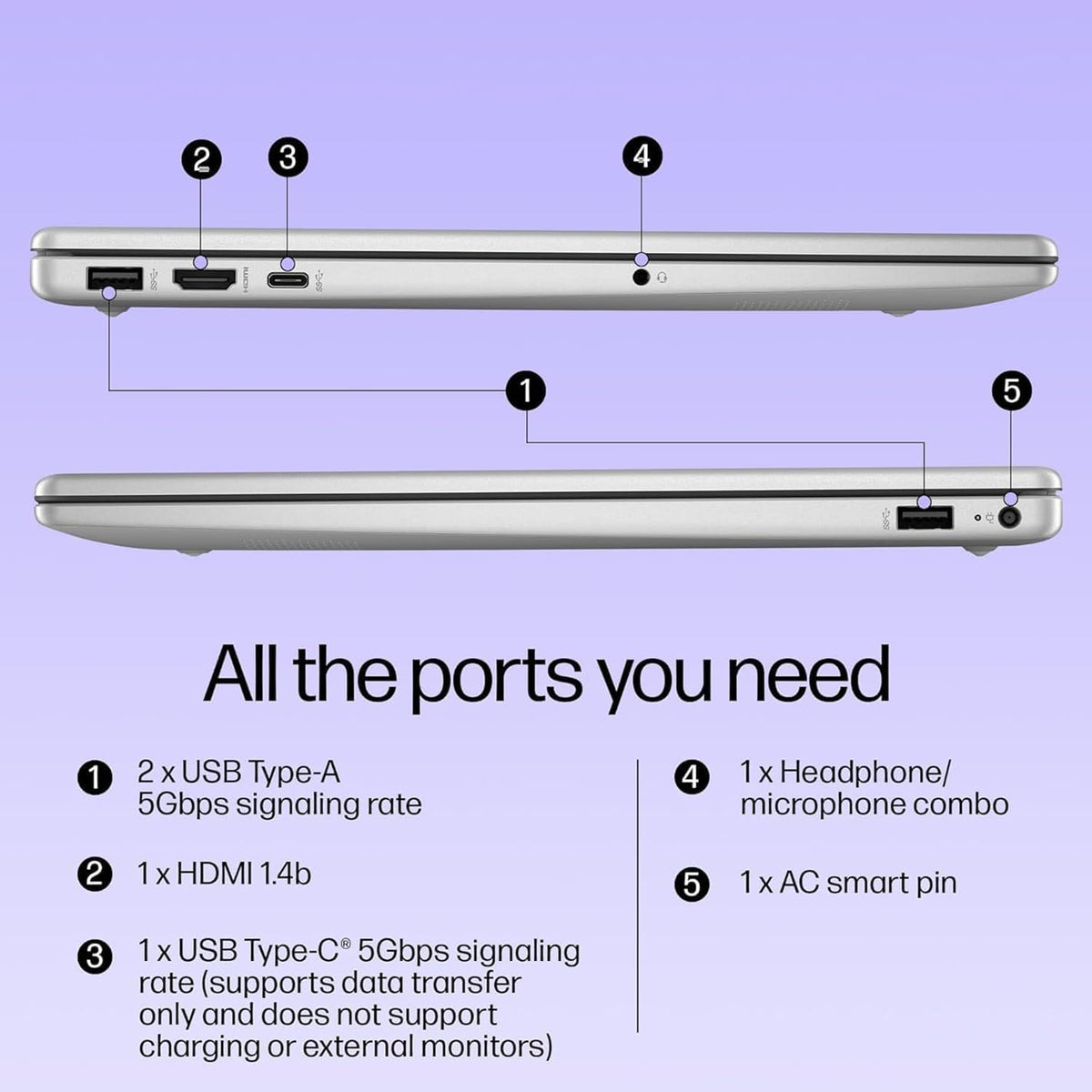 HP Pavilion 15.6" FHD Laptop Computer, 8GB DDR4 RAM, 256GB PCIe SSD, Intel N100 CPU, 2026 Edition, Portable Design, WiFi 6, Bluetooth, Webcam, Type-C, Office 365, Windows 11, Type C RJ45, Light Gray