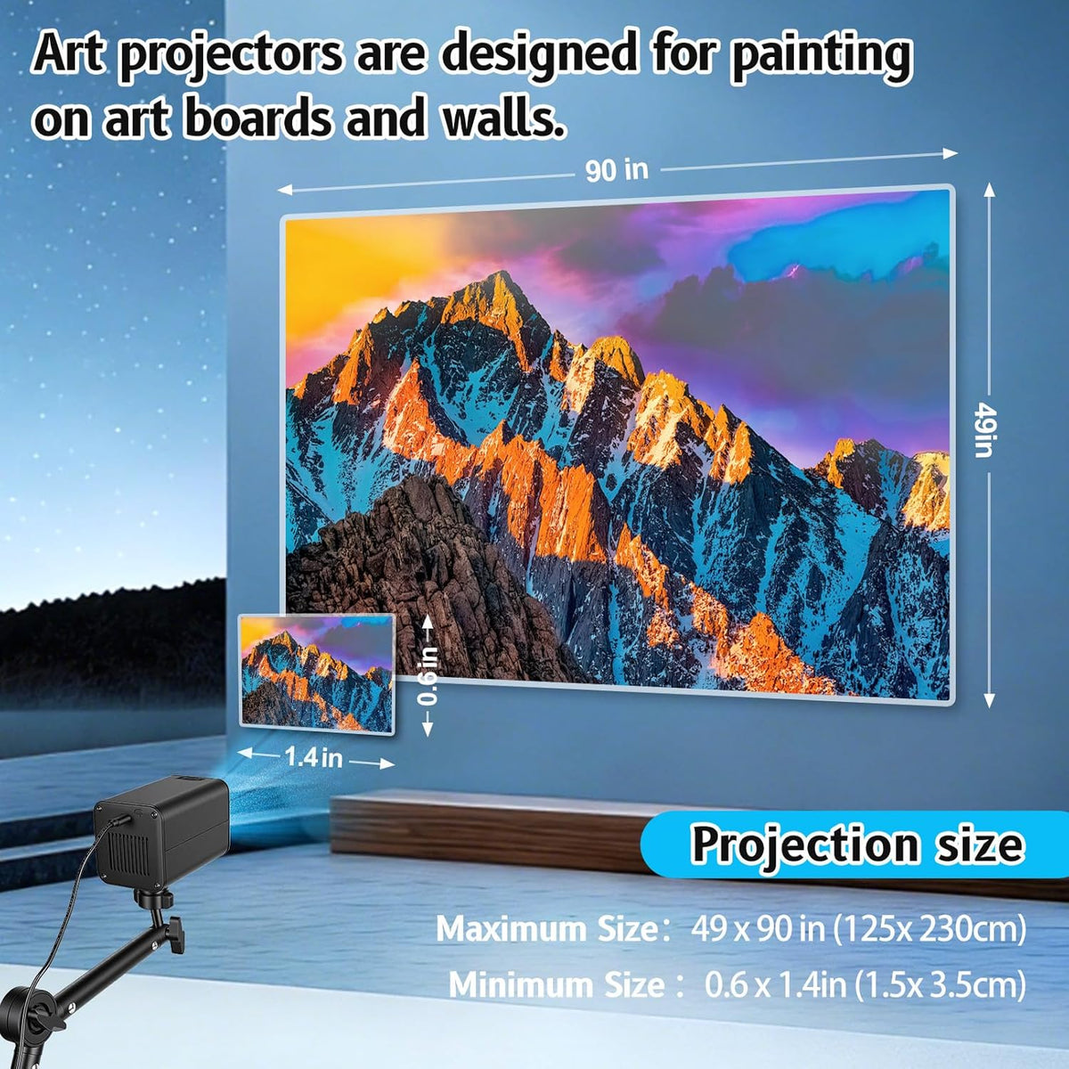 Art Projector for Tracing and Drawing - 5G WiFi & App-Free Web Control - Digital Sketch Projector with Stable Stand for Artists, Cookie Decor - Compatible with iOS/Android, Supports Online/Offline