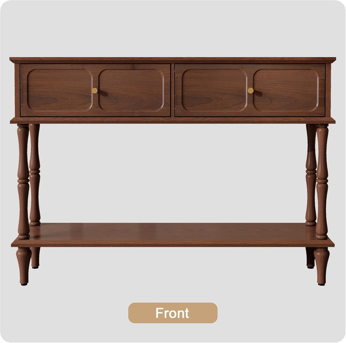 ARTPOWER Console Table with Drawers for Entryway, Mid-Century Entryway Table with Storage, Brown Narrow Entryway Table with Open Shelf Behind Sofa for Living Room, Foyer, Hallway