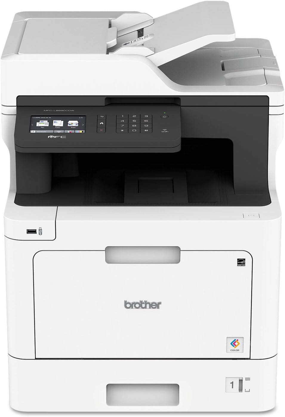 Brother Color Laser Printer, White Multifunction Printer, White, MFC-L8610CDW, Wireless Networking, Automatic Duplex Printing, Mobile Printing and Scanning, Works with Alexa