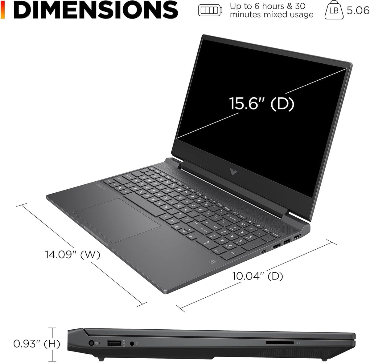 HP Victus 15.6" Full HD 144Hz Gaming Laptop, Intel Core i5-12450H, NVIDIA GeForce RTX 3050,16GB RAM, 1TB PCIe SSD, Backlit Keyboard, Wi-Fi 6, Windows 11 Pro, Performance Blue