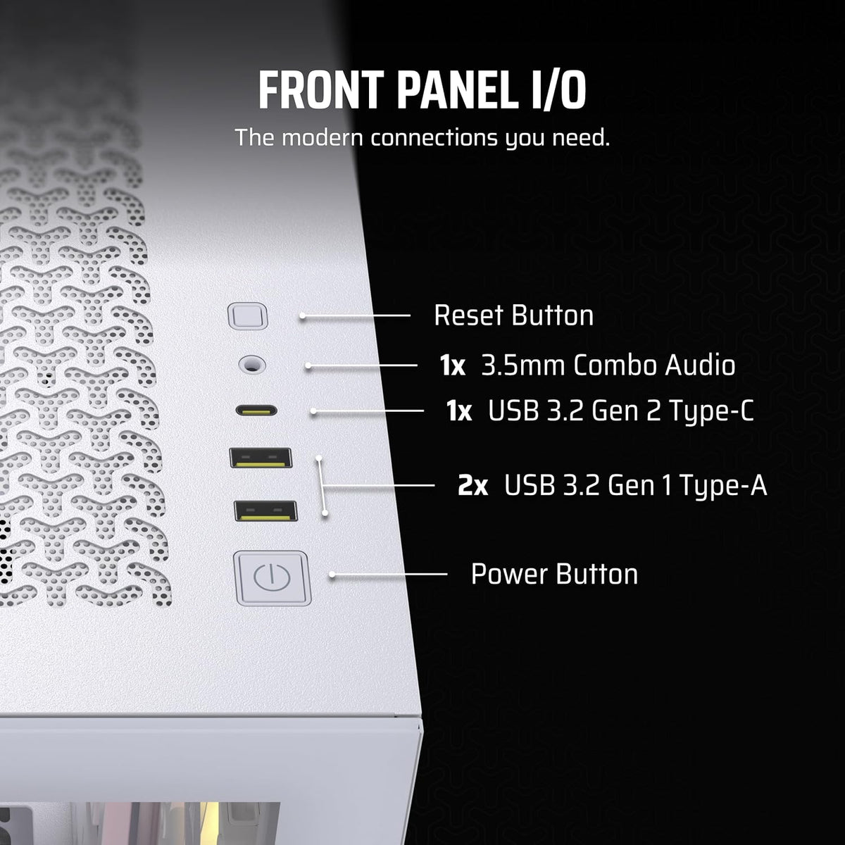 CORSAIR iCUE Link 3500X RGB Mid-Tower ATX PC Case – Panoramic Tempered Glass – Reverse Connection Motherboard Compatible – 3X CORSAIR iCUE Link RX120 RGB Fans Included – White