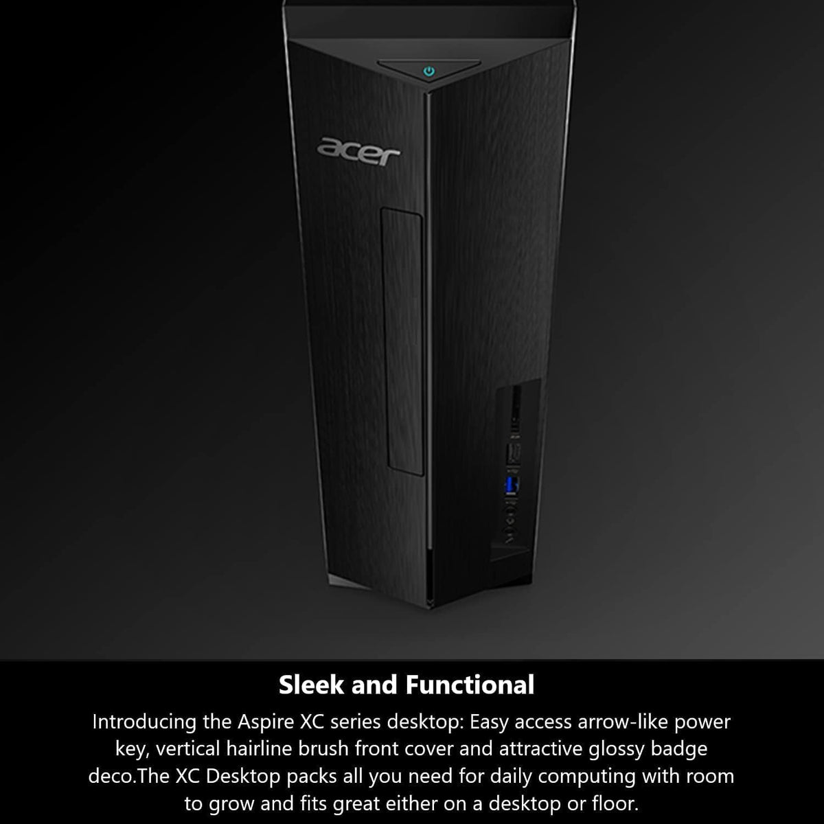 Acer 2026 Desktop Tower, Intel 14th Gen Ultra-Fast 10-Core i5 Processor, 16GB RAM, 1TB Storage HDD, Wi-Fi 6, Support 4K Monitor, Wins 11, Wired KB & Mouse, Free Office 365 on The Web