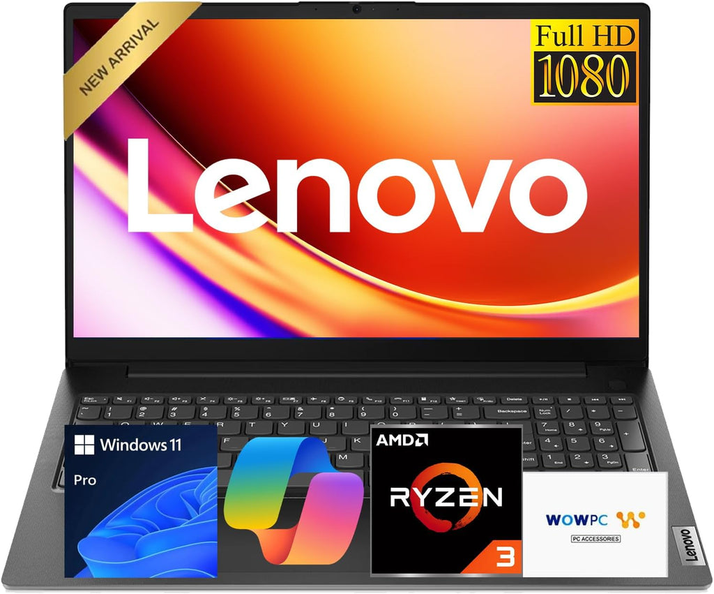 Lenovo New V15 Business and Student Laptop, AMD Ryzen 3 7000 Series(Beat i7-1160G7), 16GB DDR5 RAM, 256GB PCIe SSD, 15.6" FHD IPS Display, Ethernet Port RJ-45, Windows 11 Pro, Black