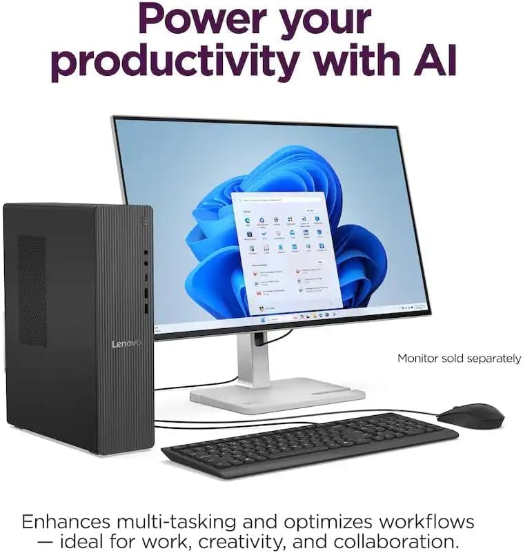 Lenovo IdeaCentre Liter Tower Desktop Computer • 20-core Intel Core i7-14700 Processor • 16GB DDR5 • 512GB SSD • Office 365 for The Web • HDMI + VGA, Wi-Fi 6 • Wired Keyboard & Mouse • Windows 11