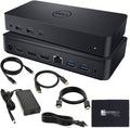 D6000 Dell Docking Station Dual Monitor - USB C Universal Dock with 130W Adapter, HDMI, DisplayPort, USB-C Cables - Supports 4K Display (Renewed)