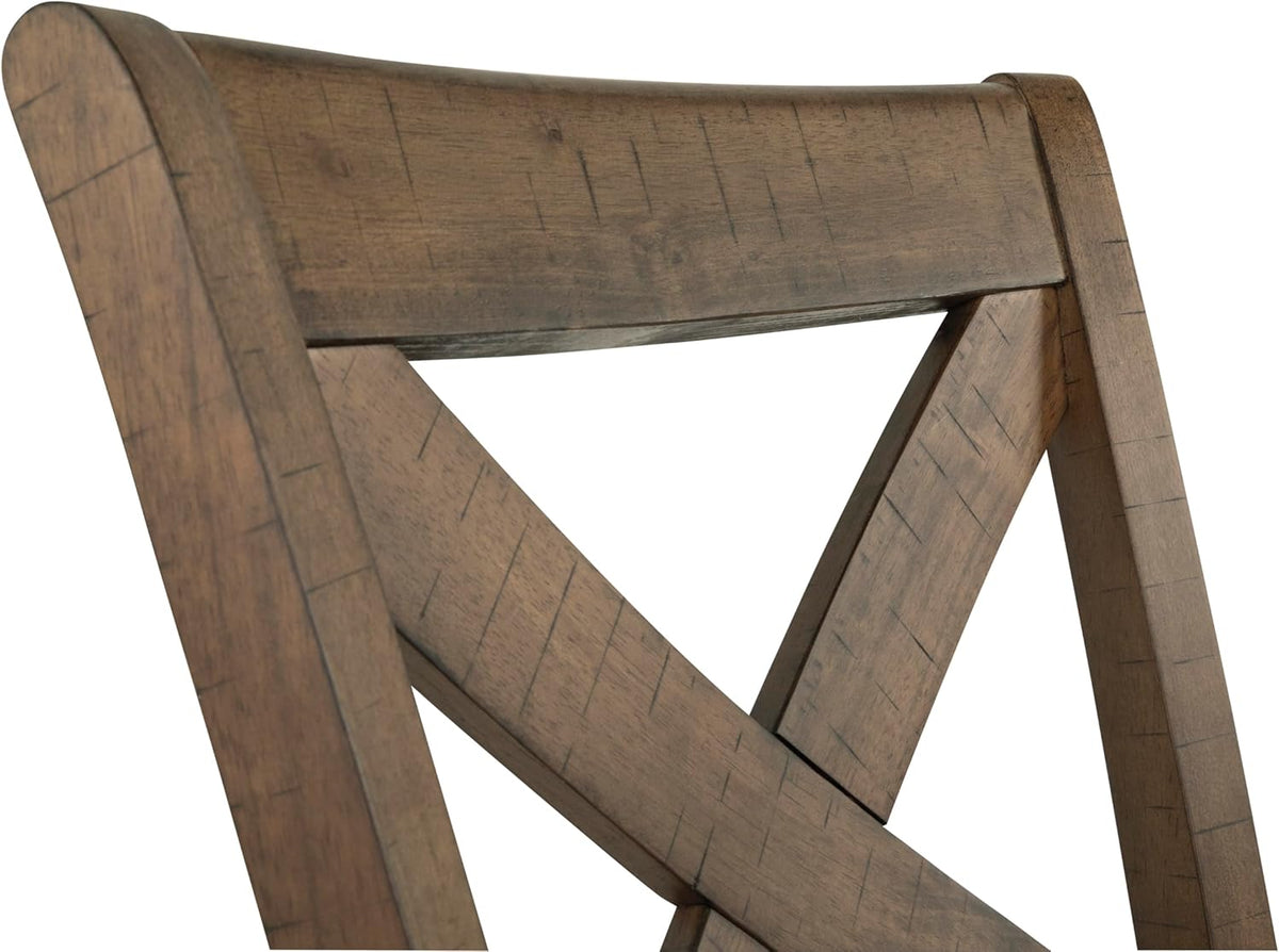 Signature Design by Ashley Moriville Rustic Farmhouse 24.5" Upholstered Barstool, 2 Count, Beige & Brown