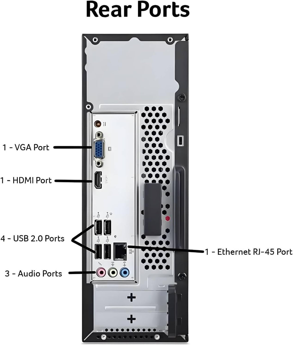 acer Aspire Business Desktop, Intel Processor, 8GB Memory, 256GB PCIe SSD, Ultra-Quiet Design, SD Card Reader, Dual 4K Monitor Support, USB-C, Wired Keyboard and Mouse, Windows 11