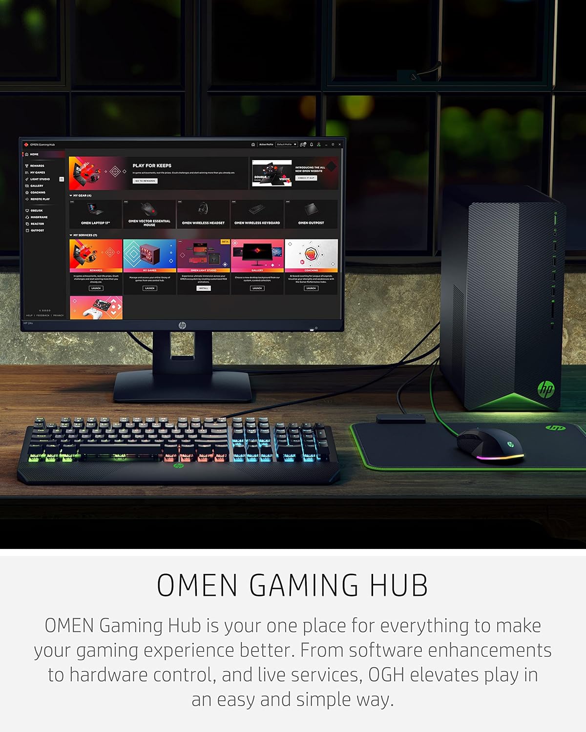 HP Pavilion Gaming Desktop, AMD Radeon RX 5500, AMD Ryzen 3 5300G Processor, 8 GB RAM, 512 GB SSD, Windows 11 Home, 9 USB Ports, Keyboard and Mouse Combo, Pre-Built PC Tower (TG01-2022, 2022)