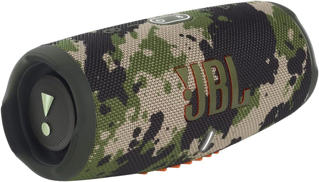 JBL Charge 5 Waterproof Portable Speaker with Built in Powerbank and gSport Carbon Fiber Case (Green Camo)