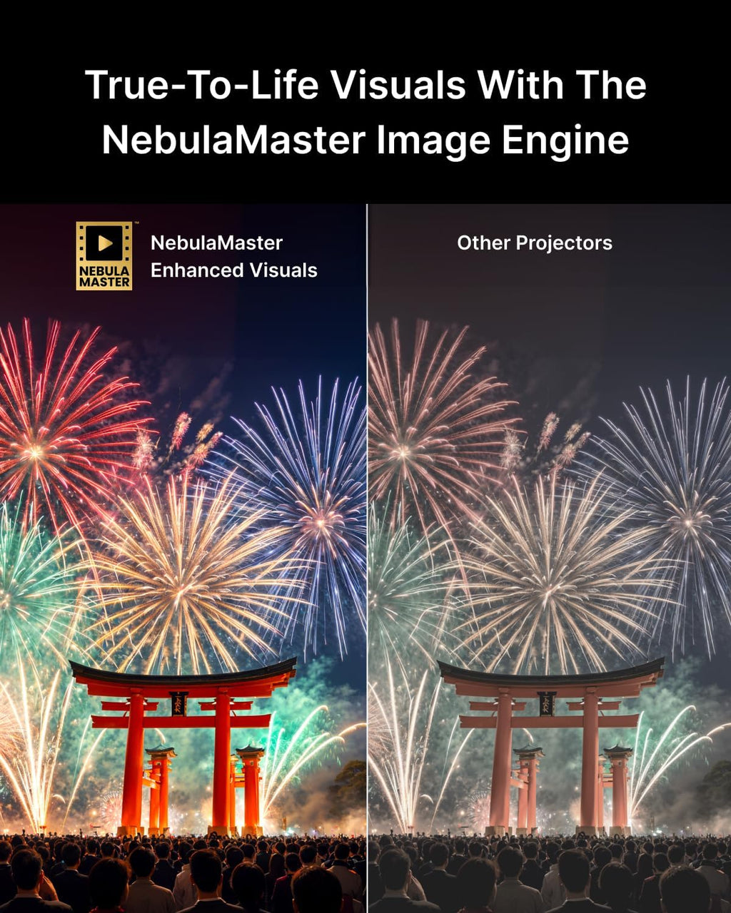 NEBULA Cosmos 4K SE Smart Projector, Nebulamaster, High-Brightness with Dolby Vision, 200" Screen, 1800 ANSI Lumens, HybridBeam, Enhanced Image Quality, GTV, Portable, for Gaming, Home, and Office Use