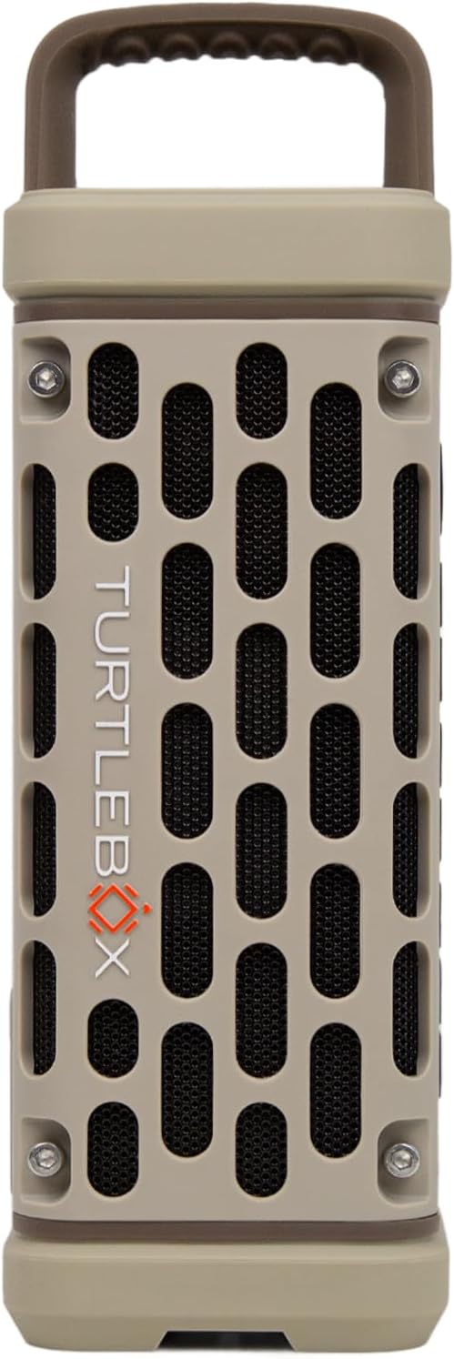 Turtlebox Ranger: Loud! Outdoor Portable Bluetooth 5.4 Speaker | Rugged, Waterproof, Ultra-Portable | Plays to 105db, Deep Bass, Shockproof, Unlimited Pairing for Full Stereo Experience, Tan