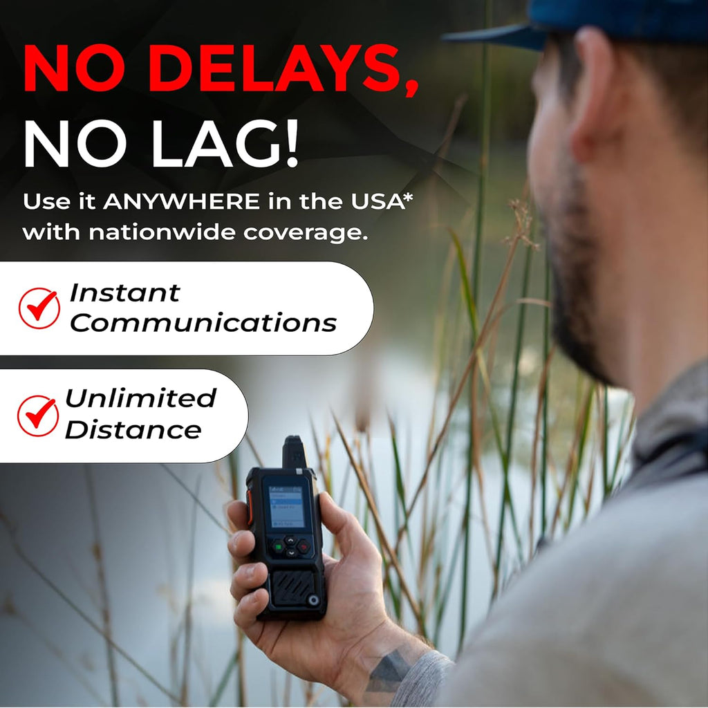 Rapid Radios RAD1– 2-Pack Waterproof Rugged LTE + Wi-Fi Rapid Radio – Nationwide Push-to-Talk Communication, IPX6 Weatherproof, Long Battery Life, Paging & Group Talk, No Monthly Fees