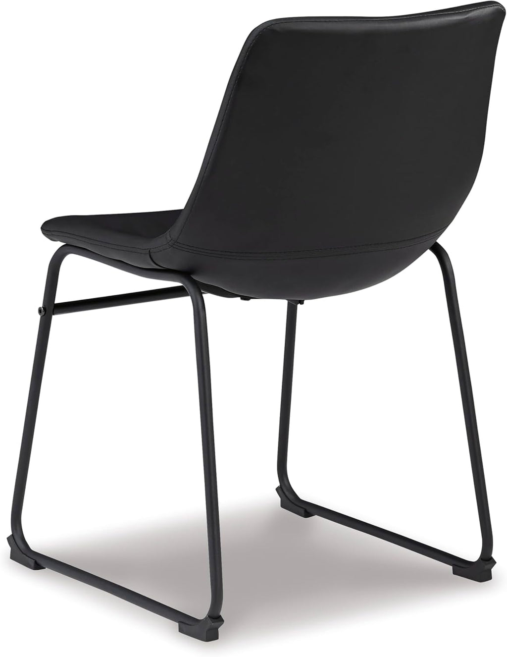 Signature Design by Ashley Centiar Mid Century Dining Room Bucket Chair, 2 Count, Black