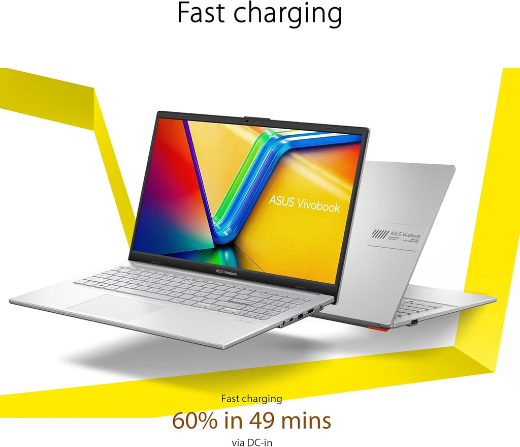 ASUS Vivobook Go 15.6” Slim Laptop, AMD Ryzen 5 7520U, 8GB, 512GB, Windows 11 Home, Cool Silver, Military Grade Durability, Fast Charging, Webcam Shield, E1504FA-AS54