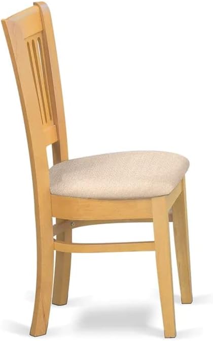 East West Furniture CAVA7-OAK-C 7 Piece Dining Table Set Consist of a Rectangle Wooden Table and 6 Linen Fabric Dining Room Chairs, 36x60 Inch, Oak