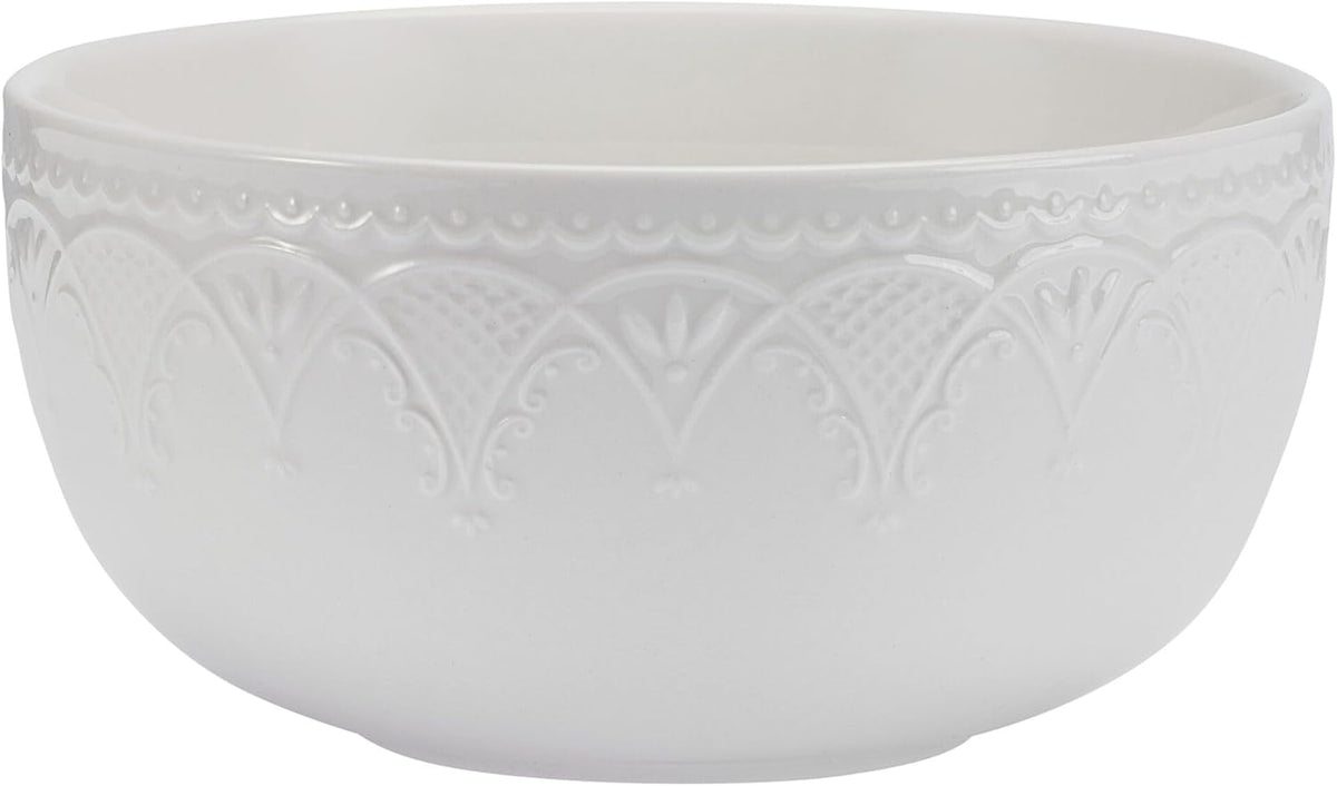 Pfaltzgraff Esmerlda White 24 Piece Plate Bowl Dinnerware Set, Service for 8
