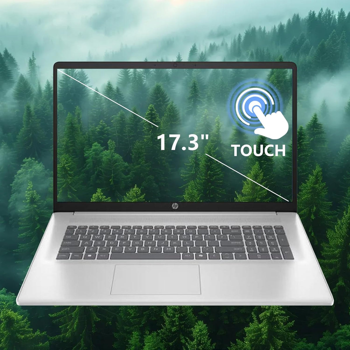 HP 17 Touch Screen Laptop, 17.3" HD+, 8GB RAM, 256GB SSD, AMD Ryzen 5 Processor(Beats i7-1165G7, Up to 4.3GHz), Lifetime MS Office + Windows 11 Pro, Alpacatec Accessories, Silver