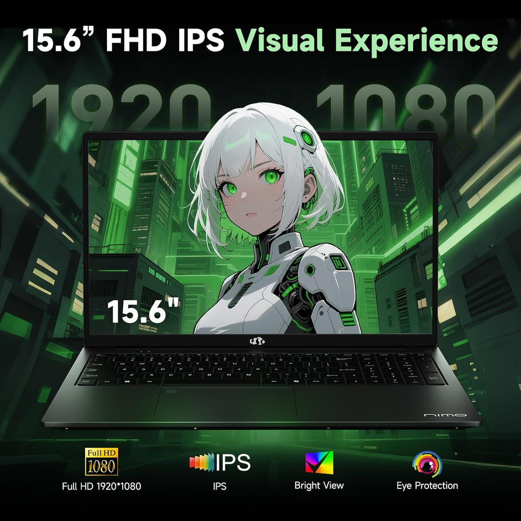 NIMO Gaming Laptop 15.6", AMD Ryzen 7 7735HS (Beat 4.75GHz), 16GB DDR5 RAM, 512GB PCIe 4.0 SSD, Windows 11 Home, 1080P FHD Display, Backlit Keyboard, 100W PD Fast Charge, 2X Full-Function USB-C