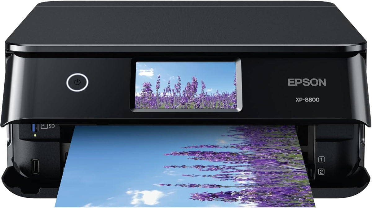 Epson Expression Photo XP-8800 Wireless Printer with 6-Color Claria Ink System, Borderless Prints up to 8.5" x 11", Fast Printing, 4.3" Color Touchscreen, Built-in Scanner and Copier