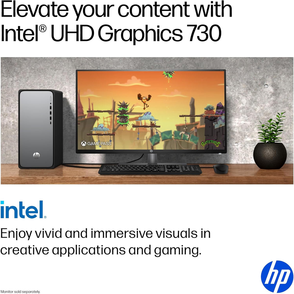 HP OmniDesk Desktop PC, Intel Core i3-14100, 8 GB RAM, 512 GB SSD, Intel UHD Graphics 730, Windows 11 Home, Microsoft Copilot, Meteor Silver, M02-0010 (2025)