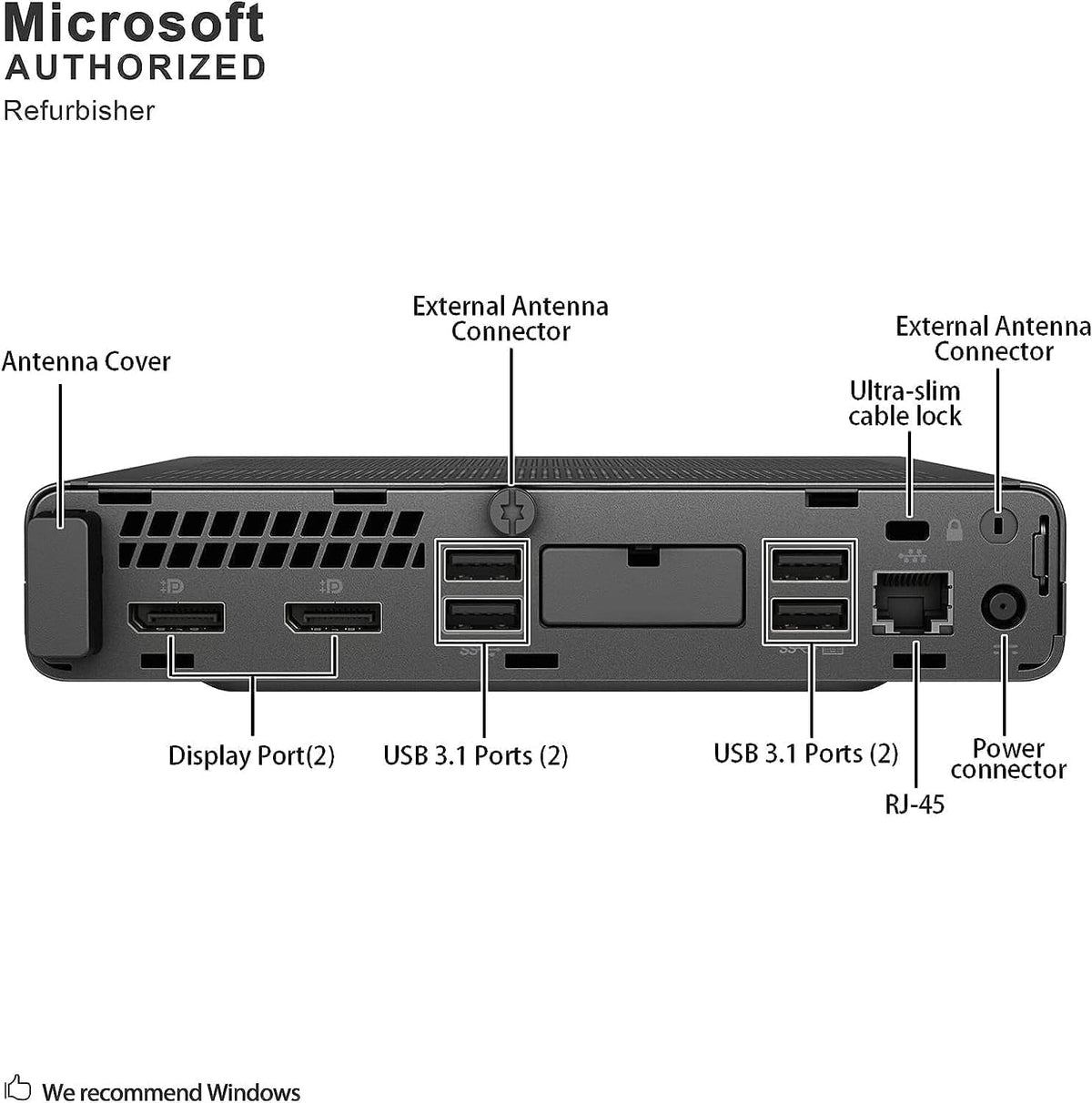 HP EliteDesk 800 G4 Mini Business Desktop Computer PC, Intel Core i5-8500T, 8GB RAM DDR4, 256GB SSD, Mouse & Keyboard, 2 DisplayPorts, WiFi & Bluetooth, Windows 11 Pro (Renewed)