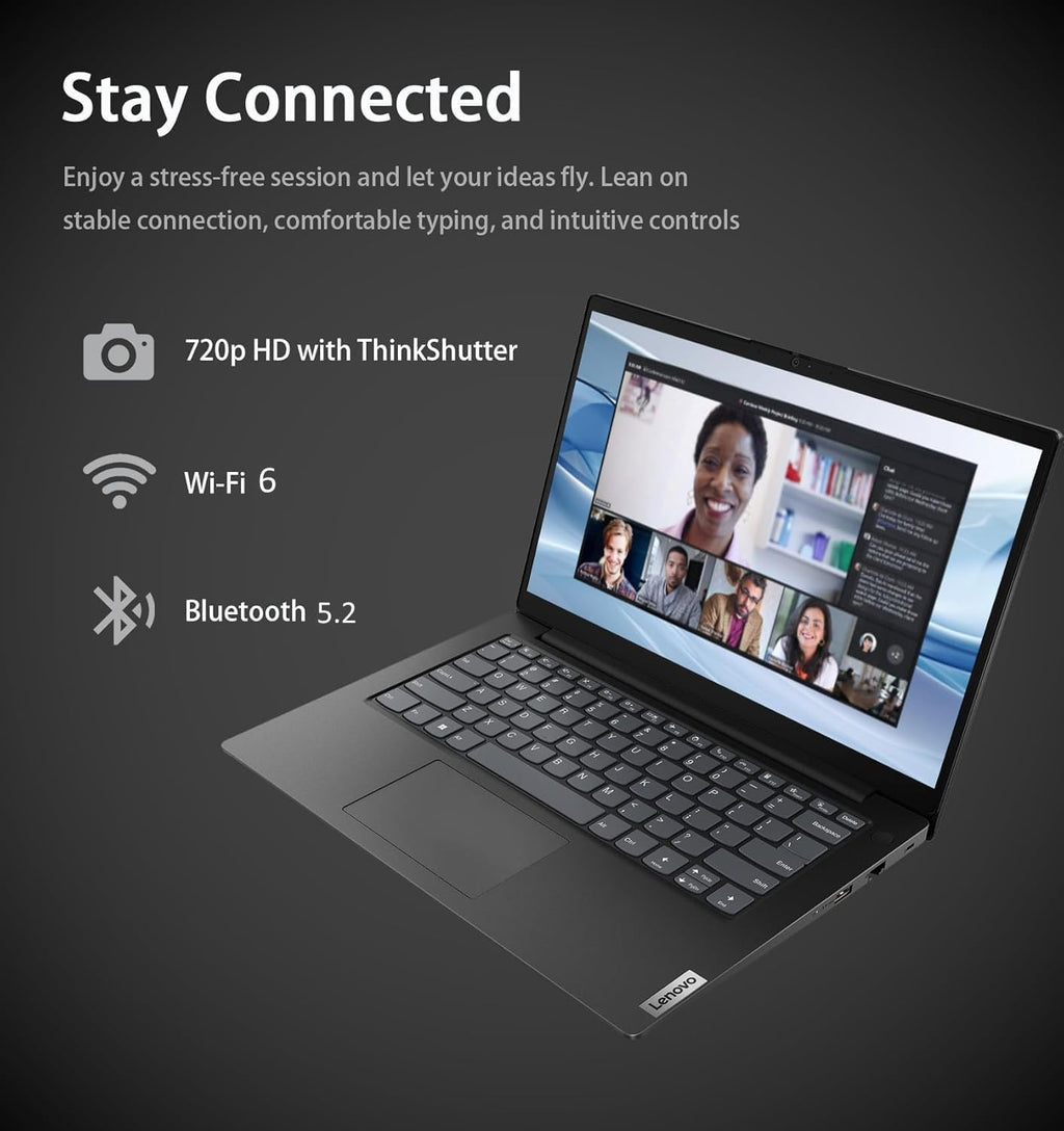 Lenovo V14 Gen 4 Business Laptop (14" FHD Anti-Glare, Intel 10-Core i7-13620H, 16GB RAM, 512GB SSD), Webcam with Privacy Shutter, Ethernet, Wi-Fi 6, HDMI, Bluetooth, Win 11 Home w/ Copilot, Black