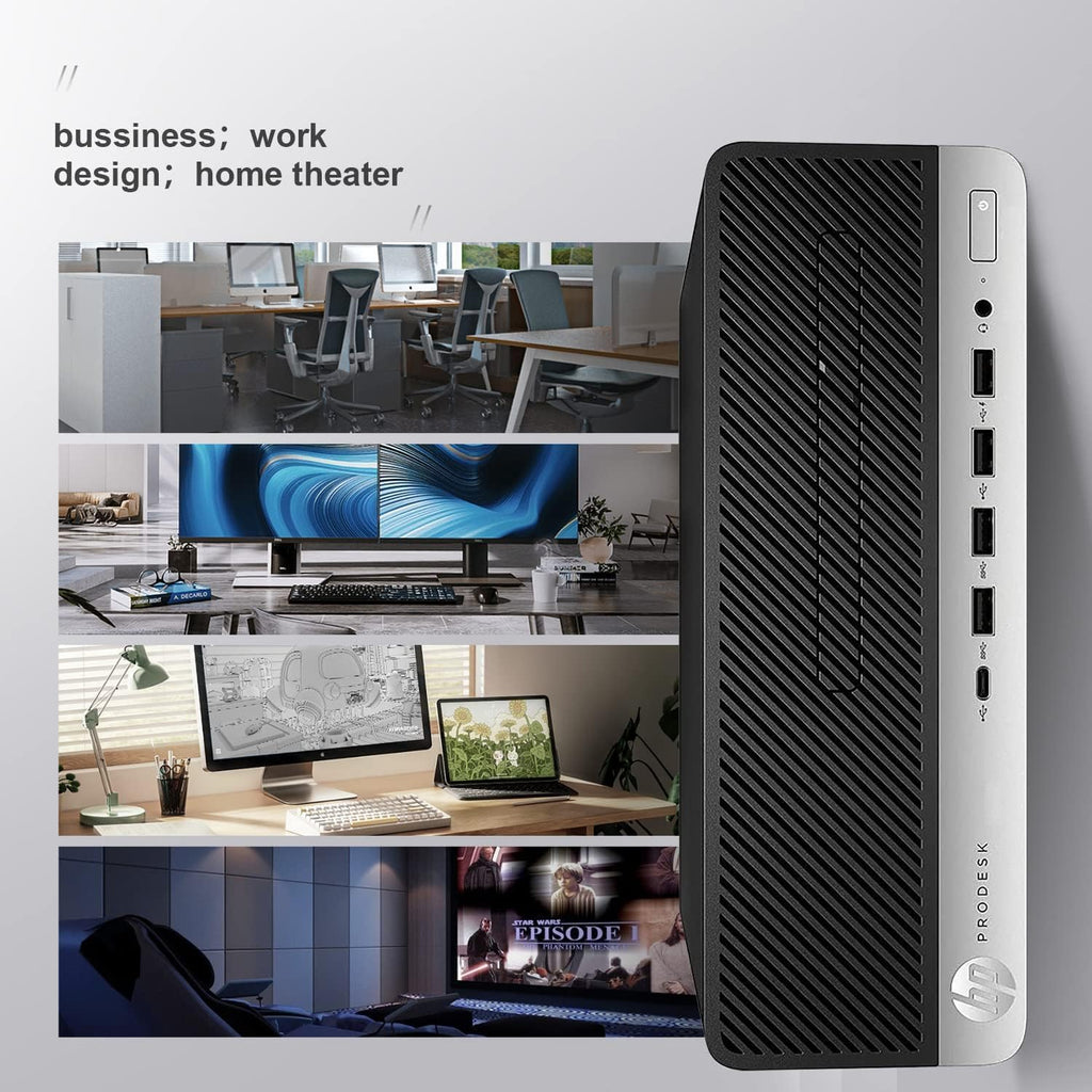 HP ProDesk 600 G3 SFF Desktop Computer with 21.5" FHD Monitor, Intel Quad Core i5-6500, 16GB DDR4, 256GB SSD, DisplayPort, Keyboard & Mouse, WiFi, BT, Windows 11 Pro (Renewed), Black