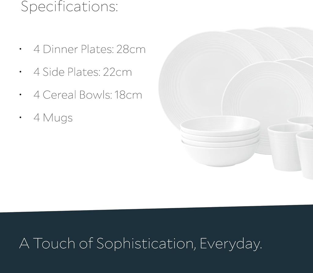 Royal Doulton Exclusively for Gordon Ramsay Maze White 16-Piece Dinnerware Set