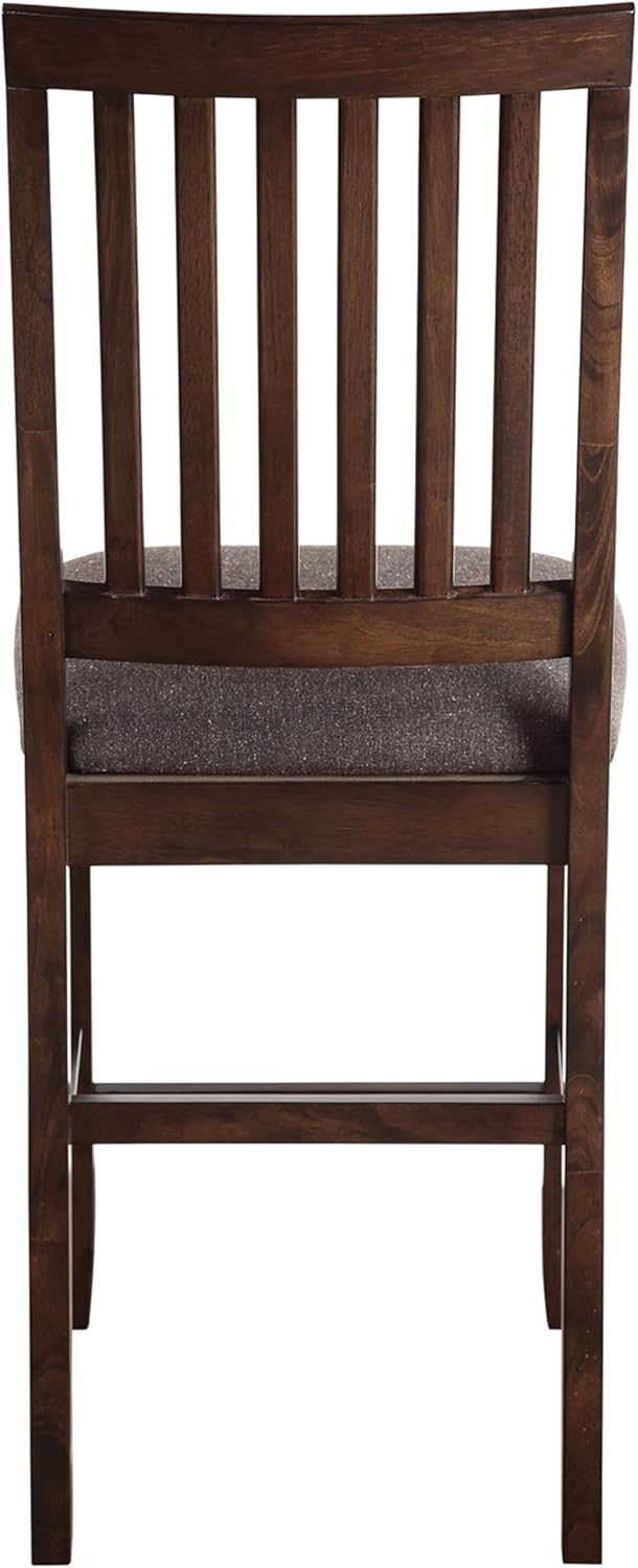 Steve Silver Furniture Yorktown 7-Piece Counter Table Set, 60" Table w/ 6 Upholstered Counter Chairs, Seats up to 8, Dining Room, Hidden Base Storage, 60" L x 42" W x 36" H, Espresso Brown