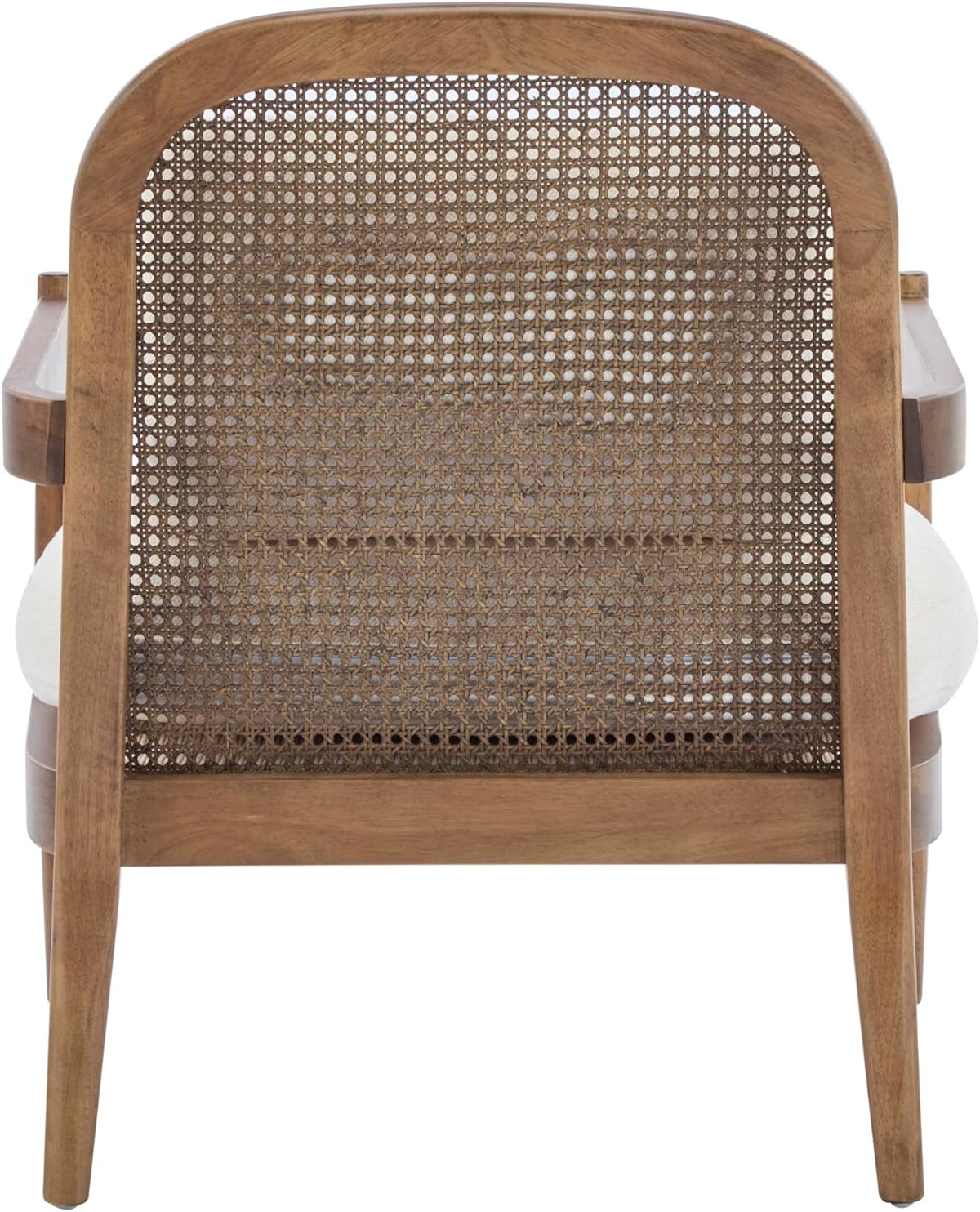 Christopher Knight Home Nadine Modern Club Chair Set of 2 with Cushion, Wooden Living Room Accent Chair with Rattan Open Back, Bedroom Comfy Reading Chair, Beige+Light Brown