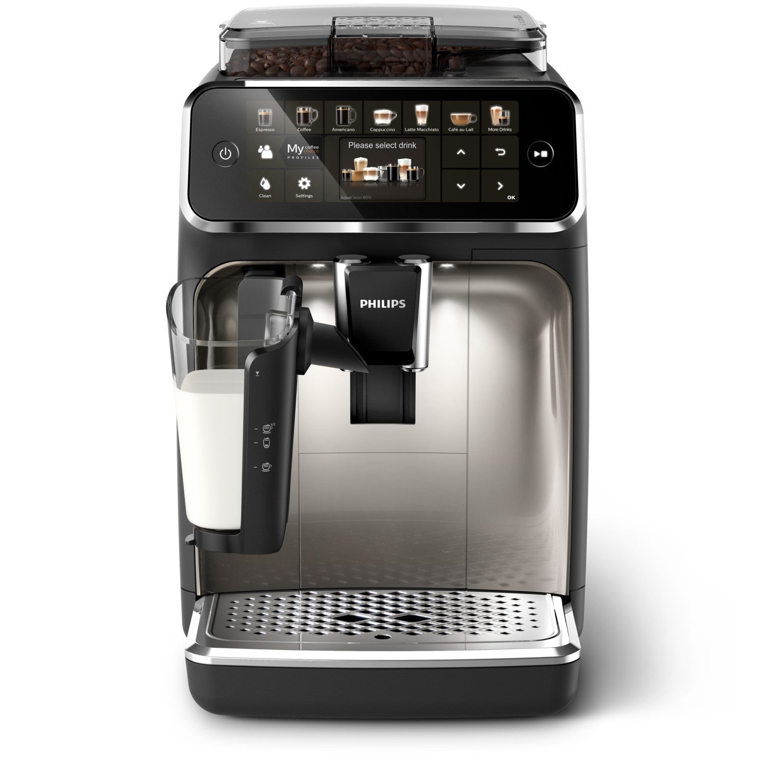 PHILlPS EP5547/90 Serie 5500 LatteGo 19 Kaffeespezialitäten Kaffeevollautomat Schwarz verchromt